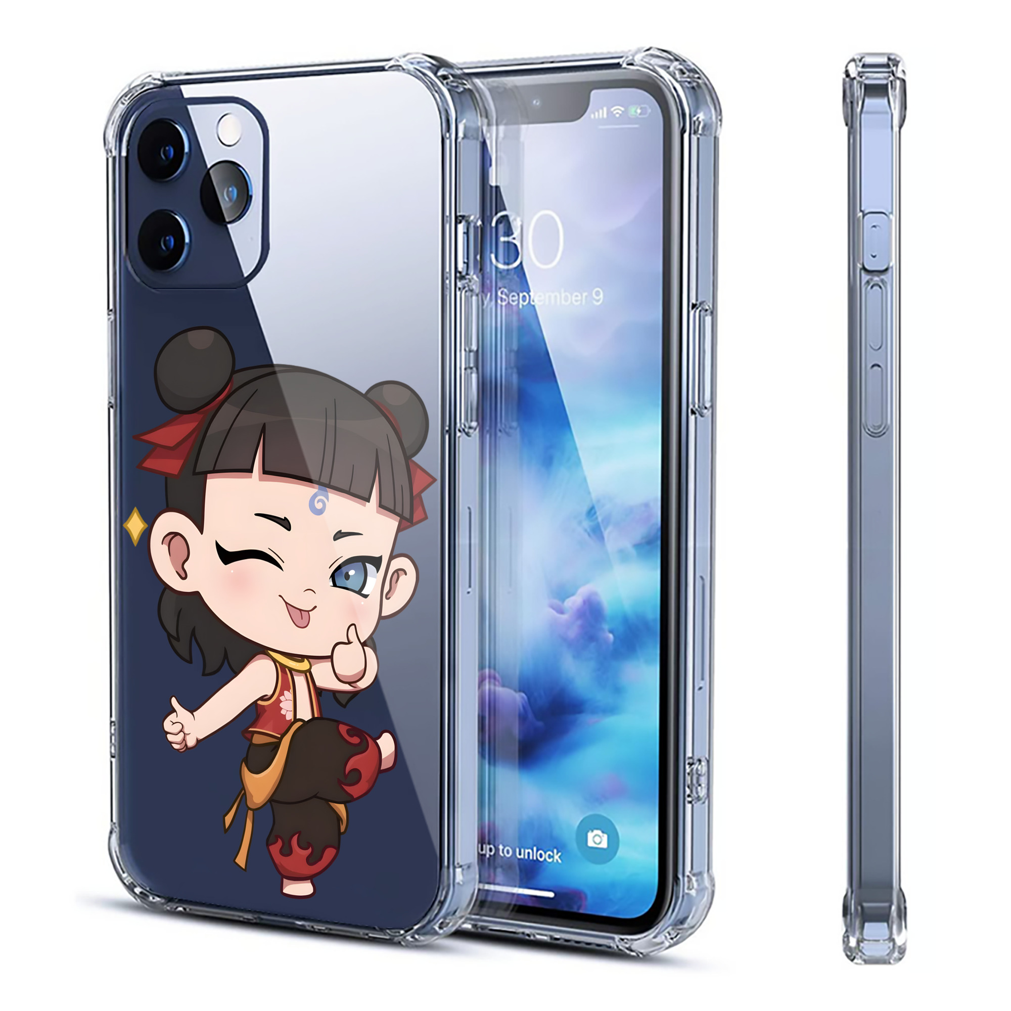 （画像用） Ne Zha 2 ナタ 魔童の大暴れ 【iPhone 12シリーズ対応】透明スマホケース（クリアソフトケース）